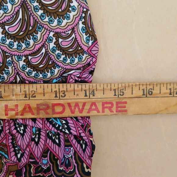 Shoreline Maxi Dress Womens L/XL Halter Smocked Back Pink Paisley Beach Artsy - Picture 9 of 9